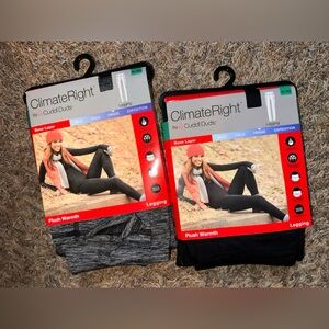 Cuddl Duds Climate Right  Black/ Gray Women's Leggings XL